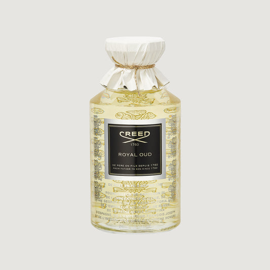 Creed Royal Oud perfume bottle on a light gray background